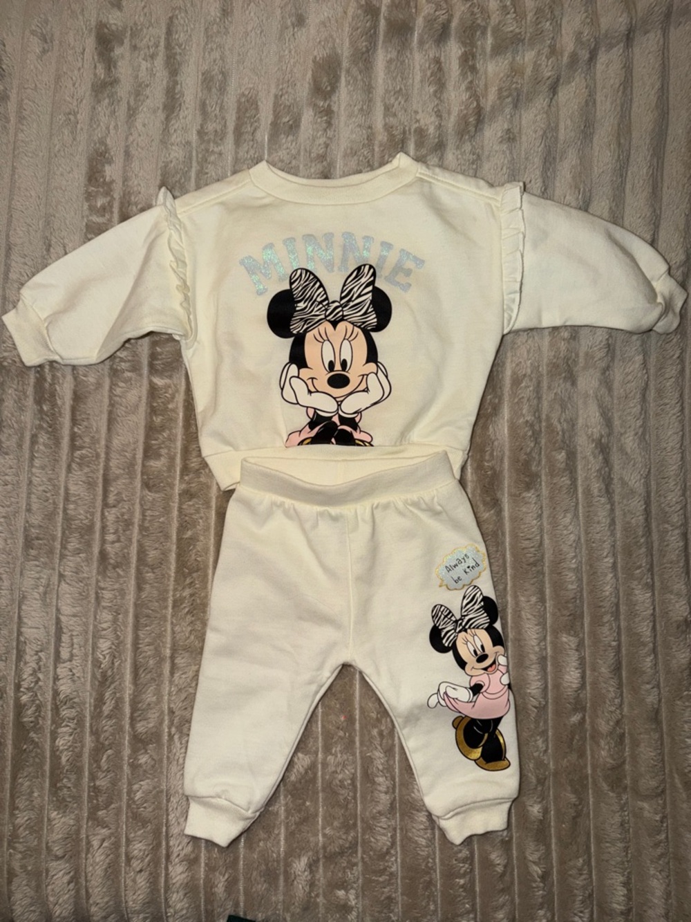 Disney Cream Minnie Mouse Two-Piece Outfit